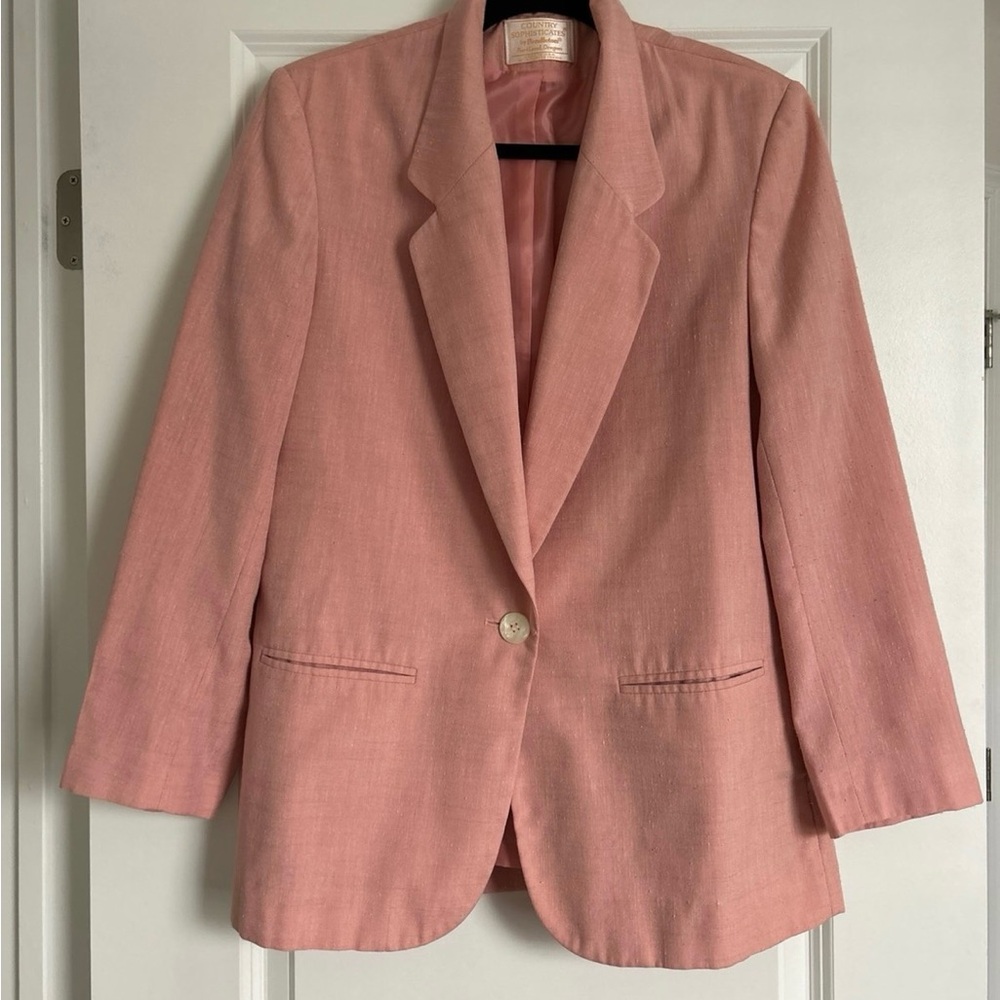 Vintage Pendleton Pink Blazer with Single Button